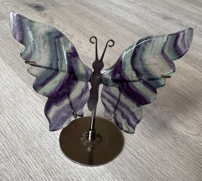 Fluorite Butterfly Wings on Stand