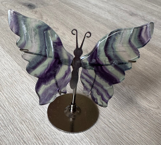 Fluorite Butterfly Wings on Stand