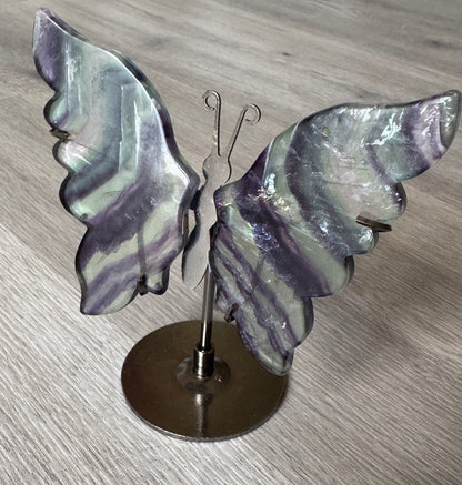Fluorite Butterfly Wings on Stand