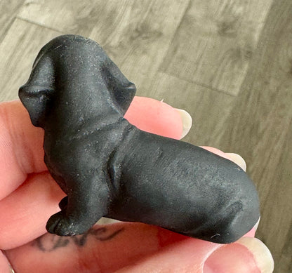Black Obsidian Dachshund Carving