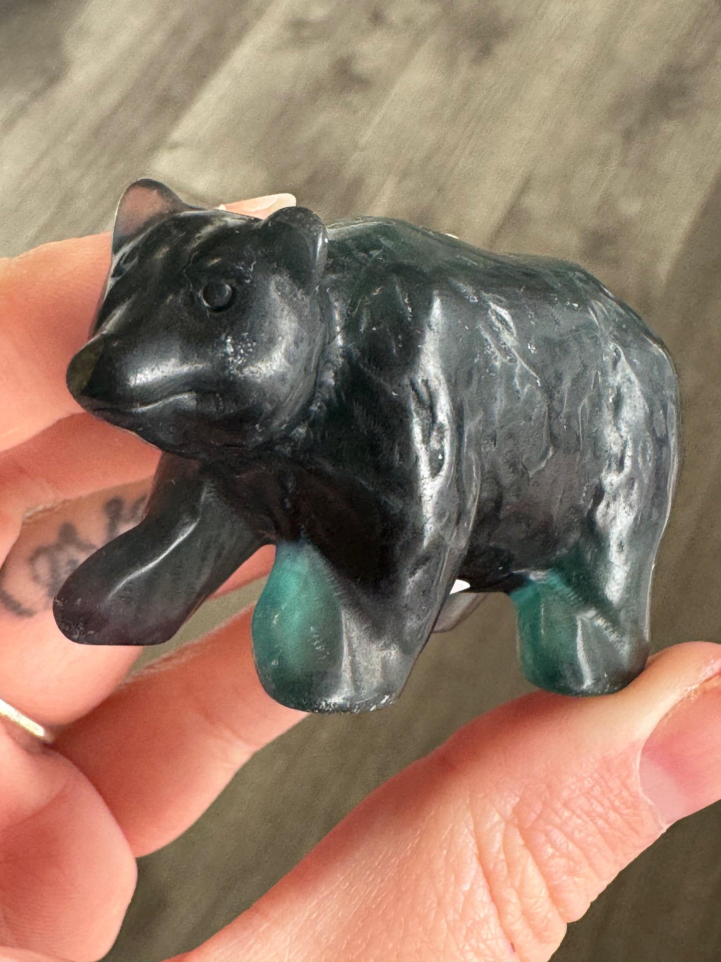 Fluorite Bear Carving