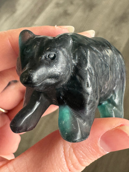 Fluorite Bear Carving