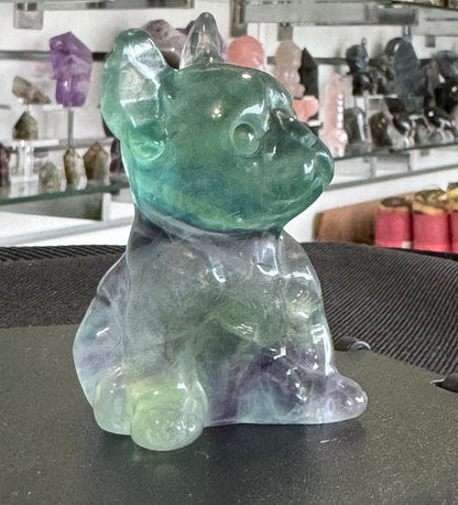 Fluorite French Bulldog Carvings
