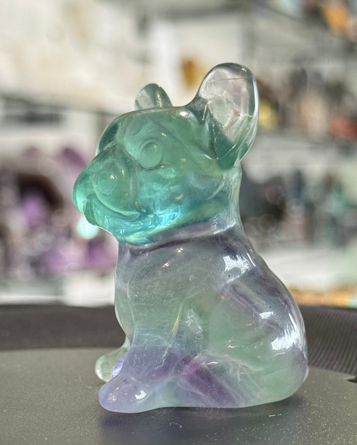 Fluorite French Bulldog Carvings