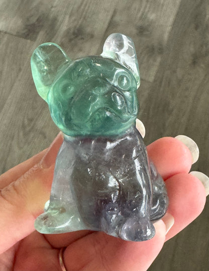 Fluorite French Bulldog Carvings