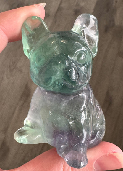 Fluorite French Bulldog Carvings