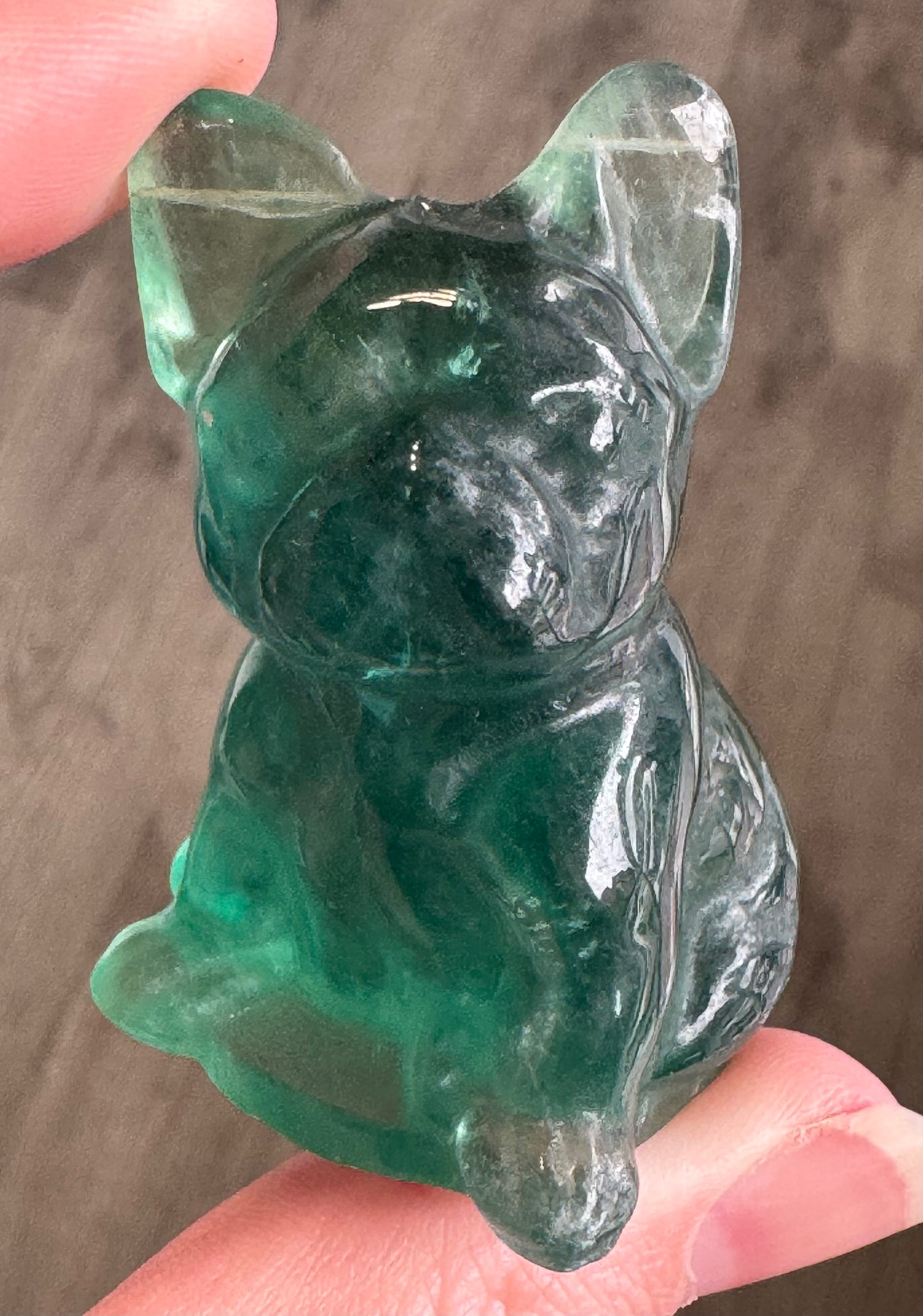 Fluorite French Bulldog Carvings