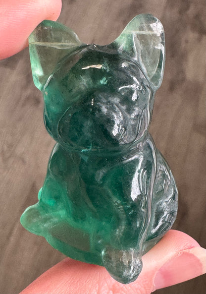 Fluorite French Bulldog Carvings