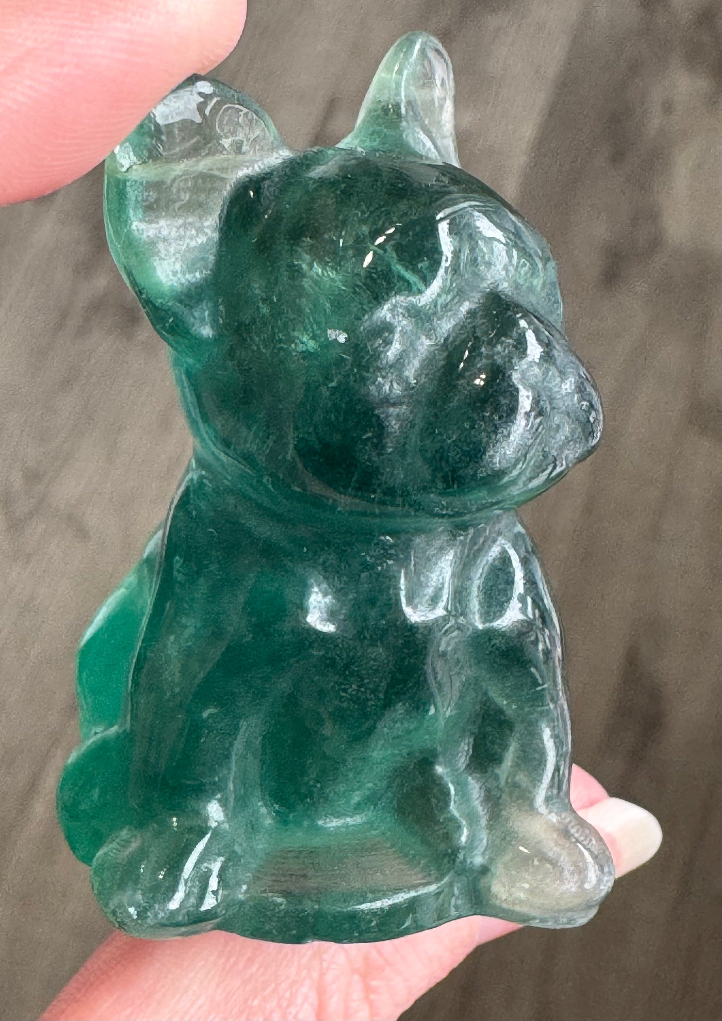 Fluorite French Bulldog Carvings