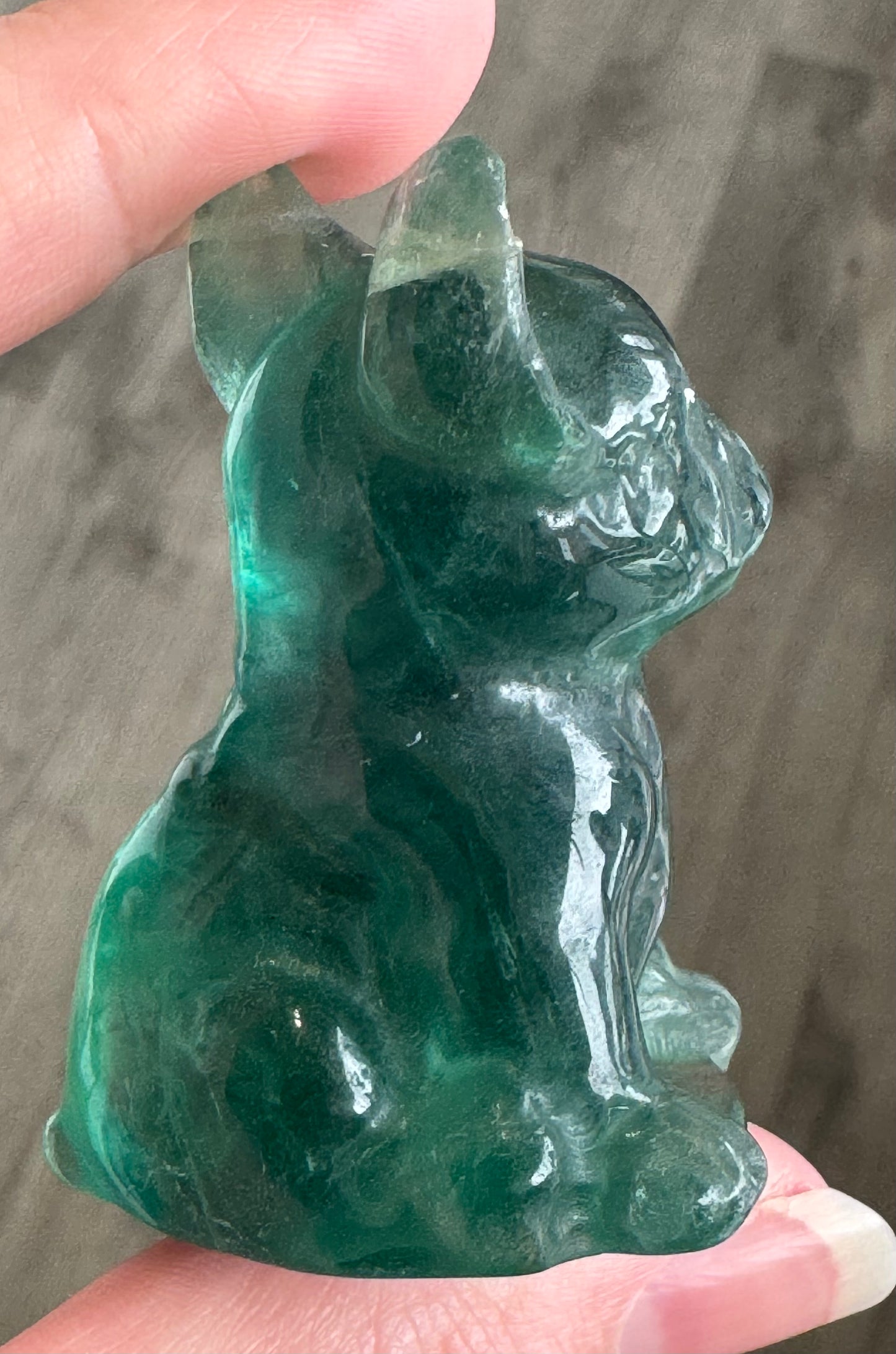 Fluorite French Bulldog Carvings