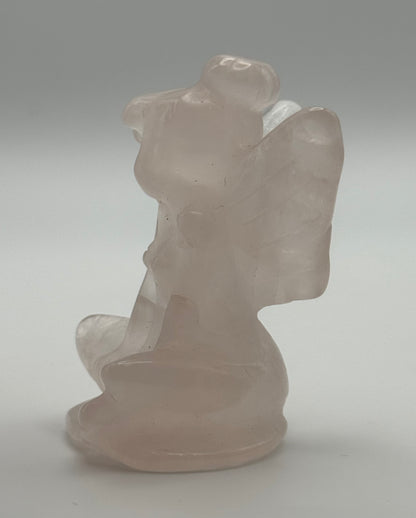 Rose Quartz Fairy Carving