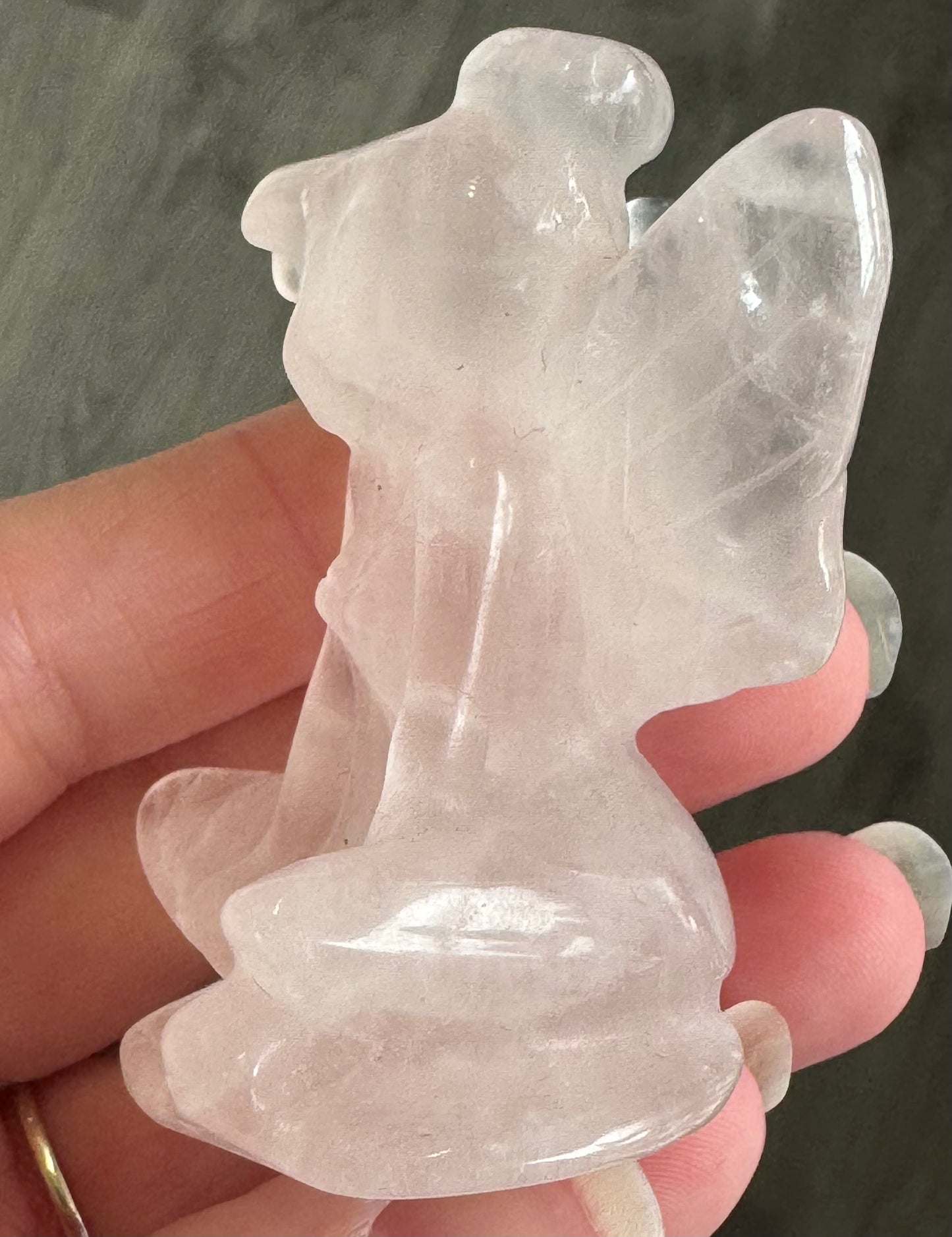 Rose Quartz Fairy Carving