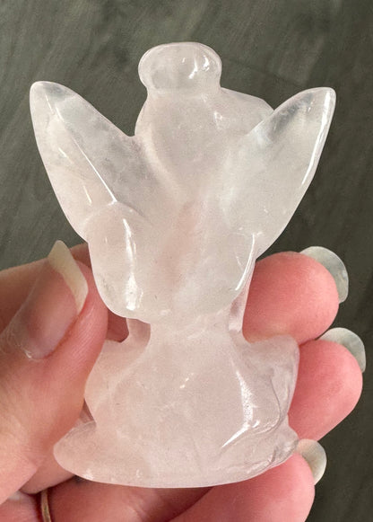 Rose Quartz Fairy Carving