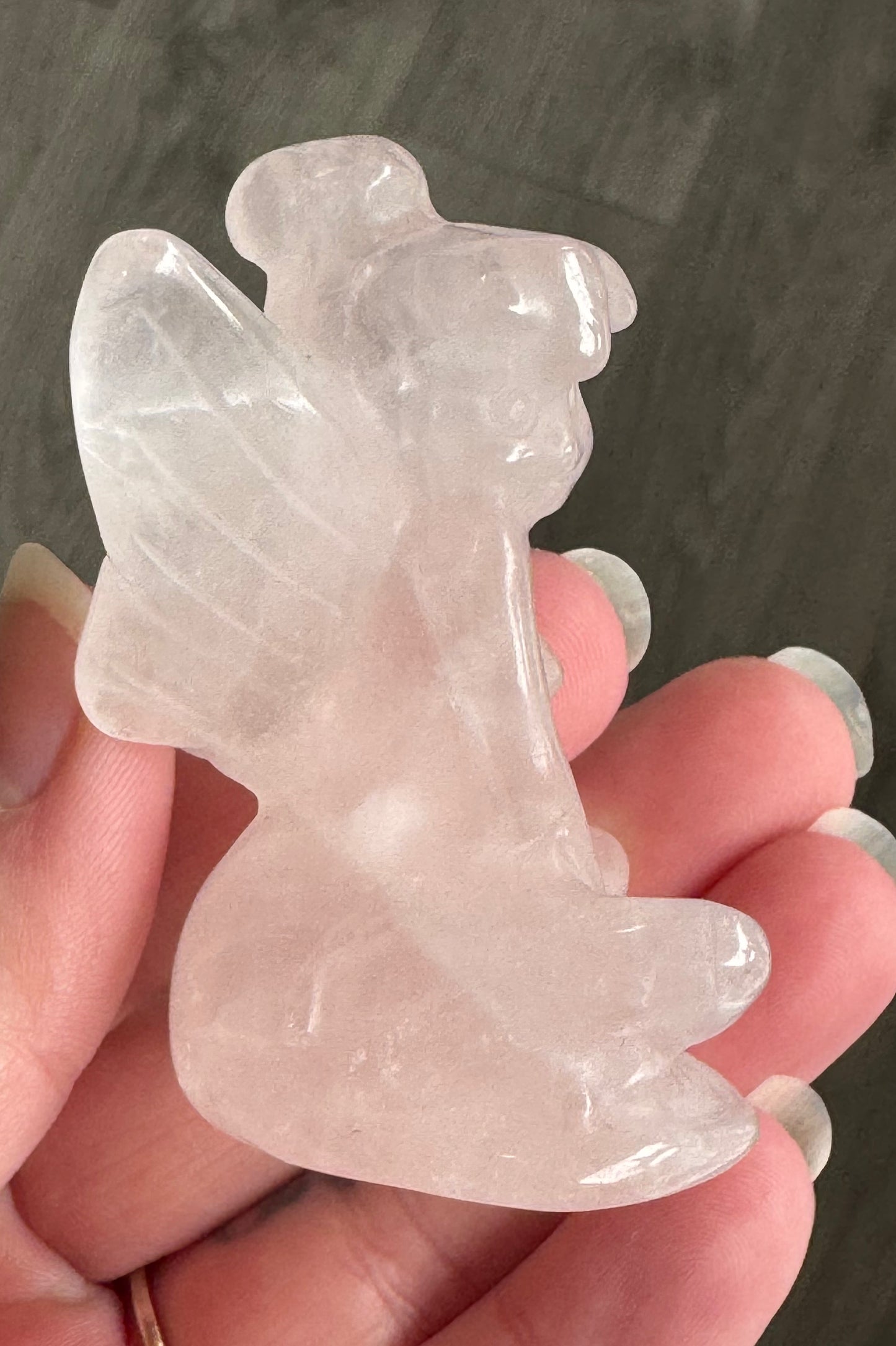 Rose Quartz Fairy Carving