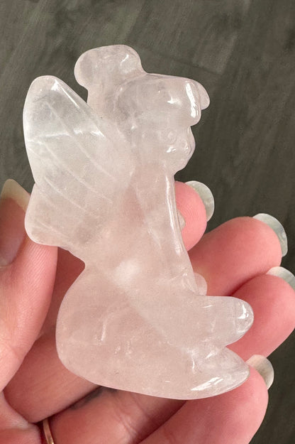 Rose Quartz Fairy Carving
