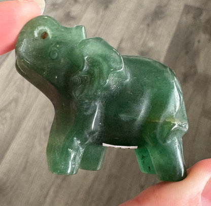 Green Fluorite Elephant Carving