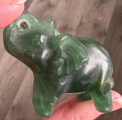 Green Fluorite Elephant Carving