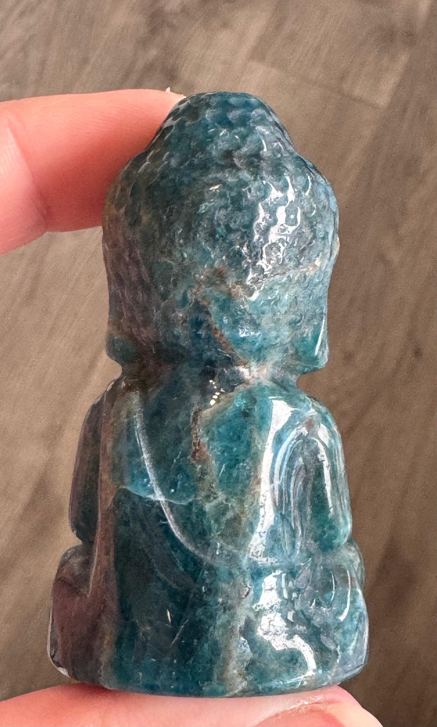 Blue Apatite Buddha