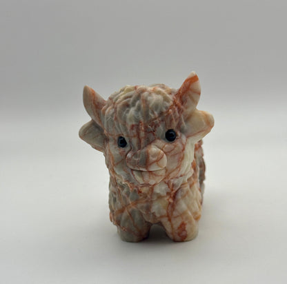 Red Vein Jasper Highland Cow