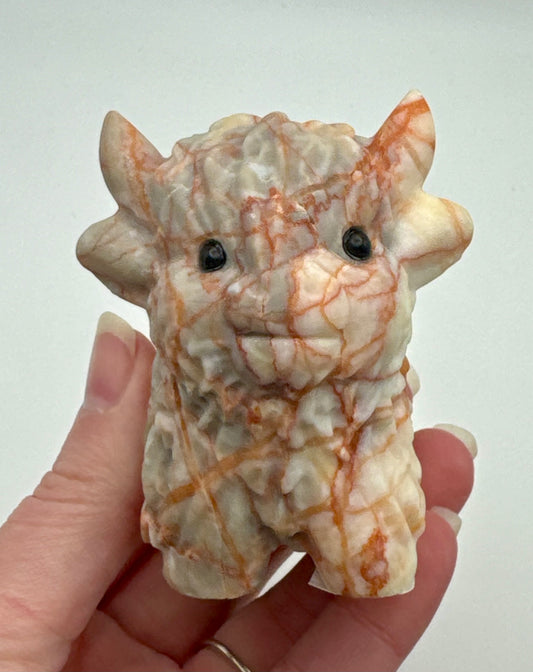 Red Vein Jasper Highland Cow
