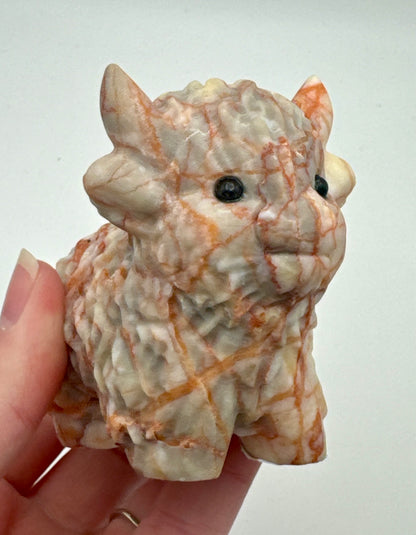 Red Vein Jasper Highland Cow