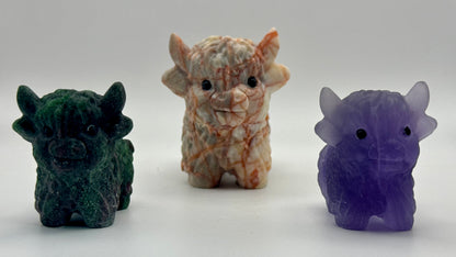 Red Vein Jasper Highland Cow