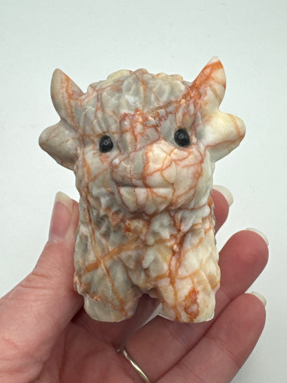 Red Vein Jasper Highland Cow