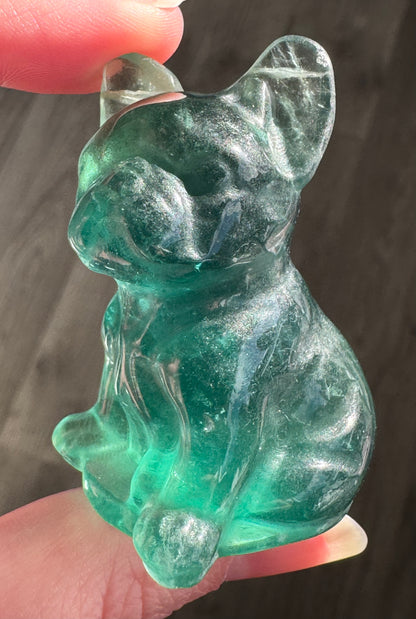 Fluorite French Bulldog Carvings