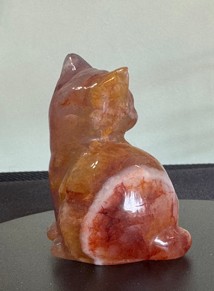 Fluorite Sitting Cat Carving