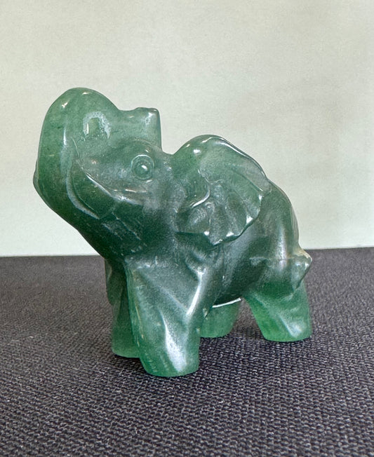 Green Fluorite Elephant Carving