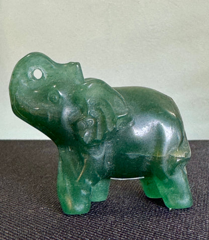 Green Fluorite Elephant Carving