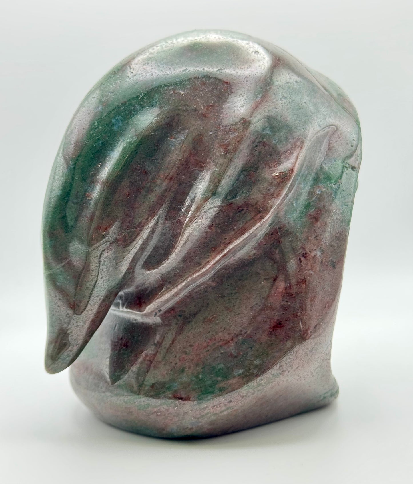 Garnet Hooded Skull Carving