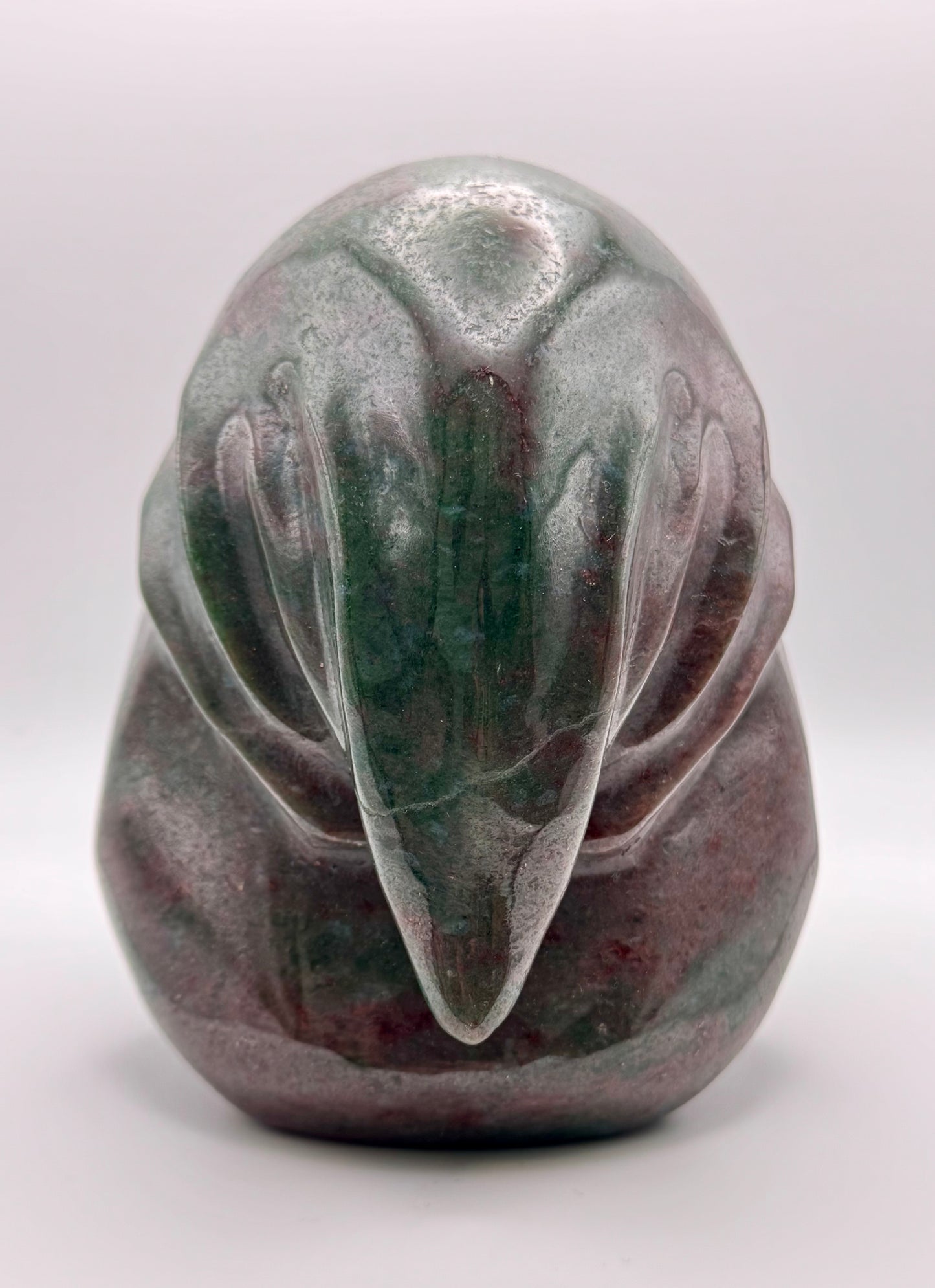 Garnet Hooded Skull Carving