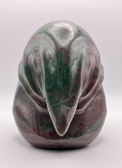 Garnet Hooded Skull Carving
