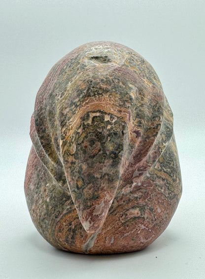 Leopard Skin Jasper Hooded Skull (Guardian Figure) Carving