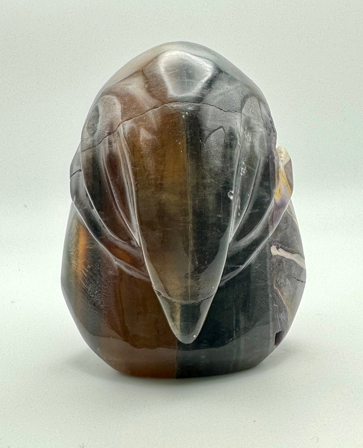 Fluorite Hooded Skull (Guardian Figure) Carving