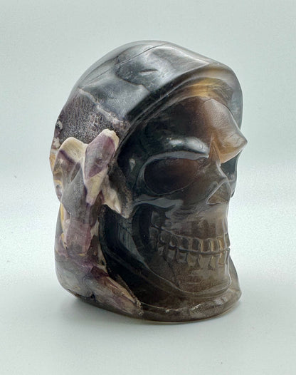 Fluorite Hooded Skull (Guardian Figure) Carving