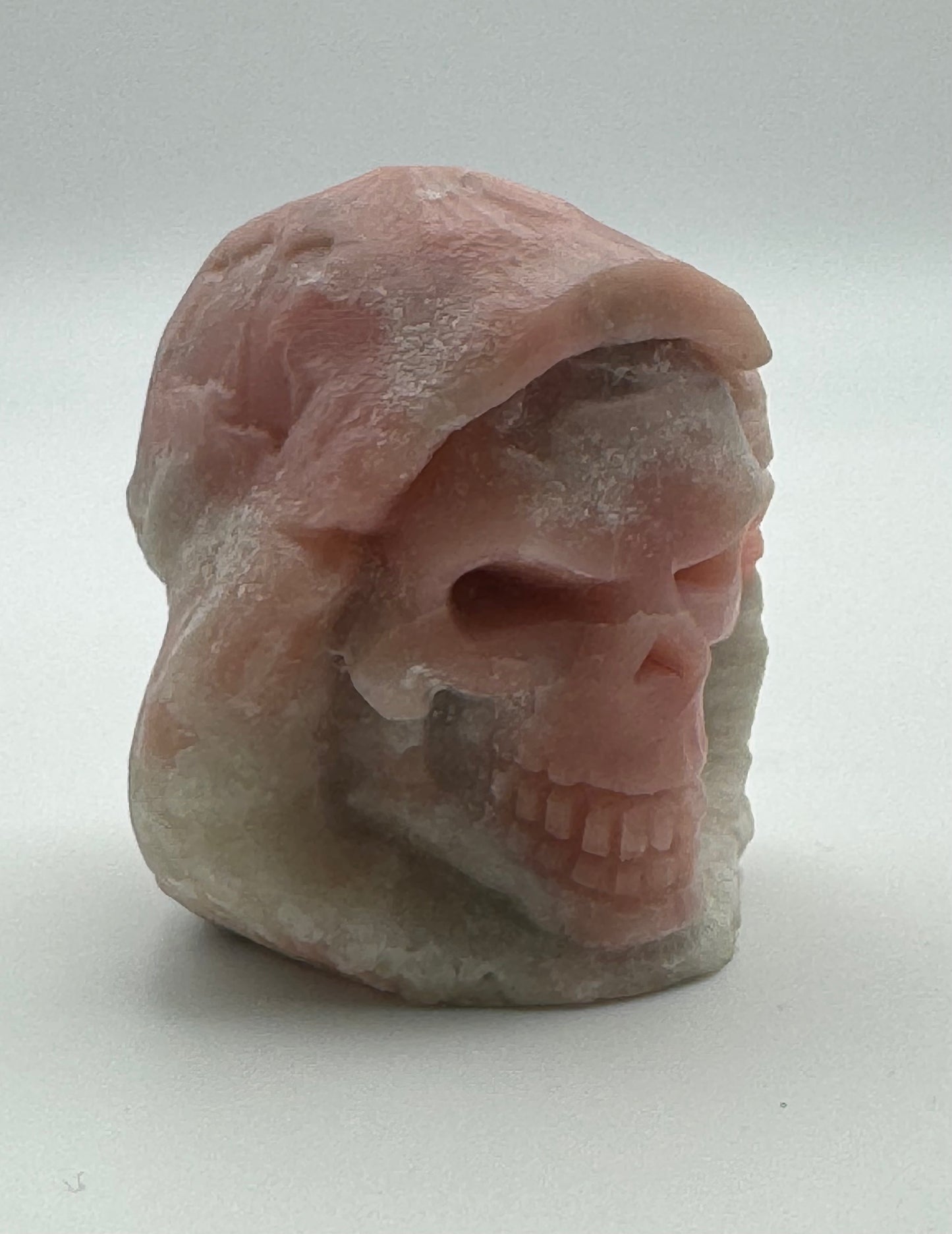 Pink Opal Hooded Skull (Guardian Figure) Carving