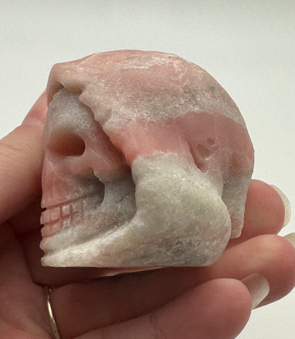 Pink Opal Hooded Skull (Guardian Figure) Carving