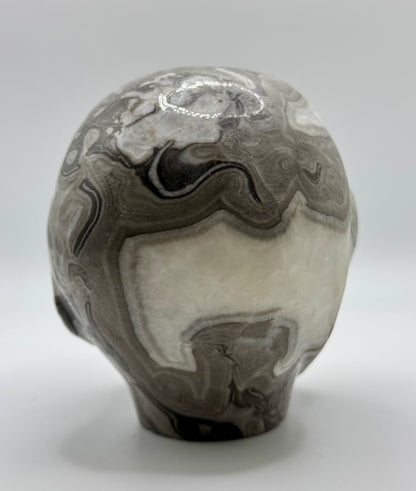 Shell Jasper Alien Head with Labradorite Eyes