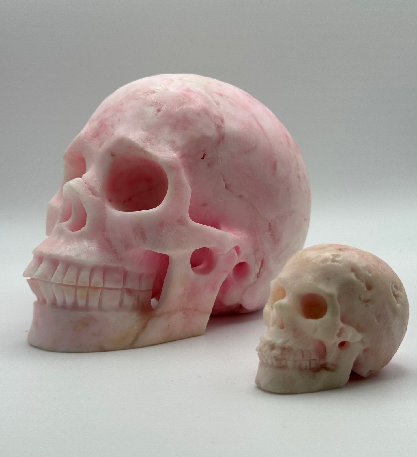 Pink Aragonite Skull – Large