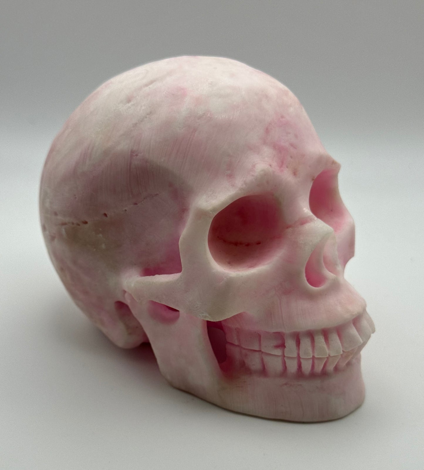 Pink Aragonite Skull – Large