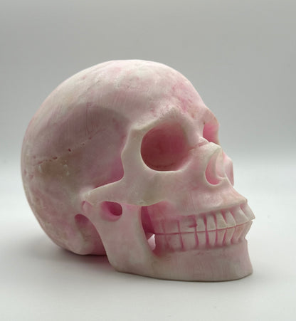 Pink Aragonite Skull – Large