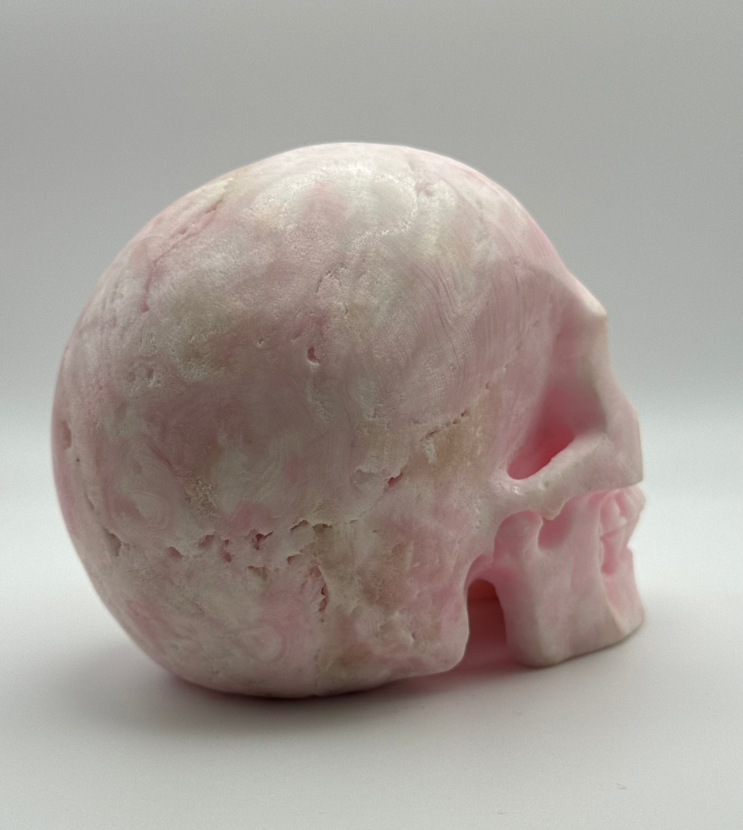 Pink Aragonite Skull – Large