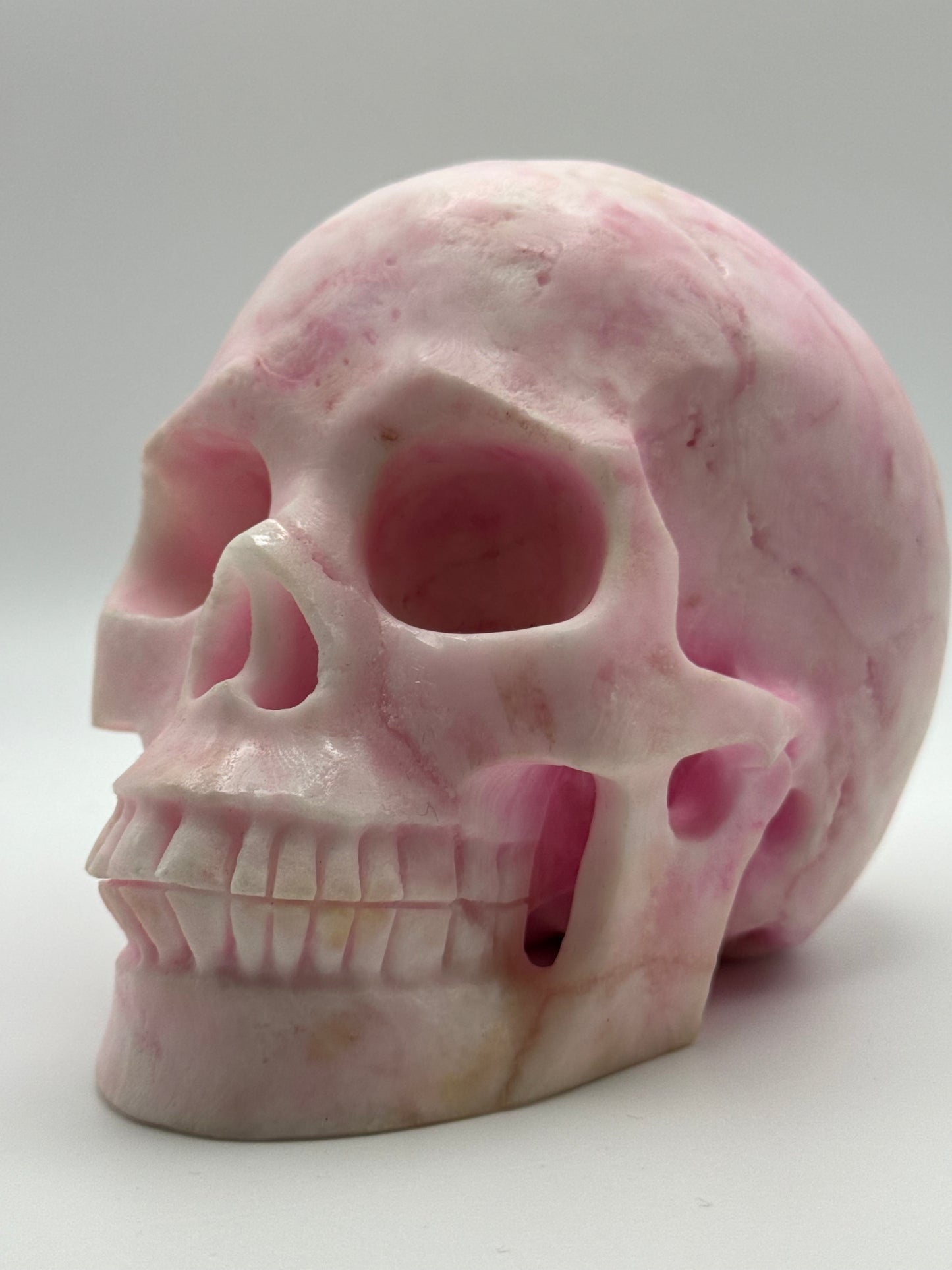 Pink Aragonite Skull – Large