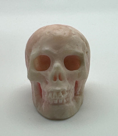 Pink Aragonite Skull – Small Hand Carved