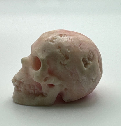 Pink Aragonite Skull – Small Hand Carved