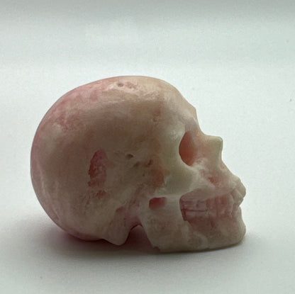 Pink Aragonite Skull – Small Hand Carved