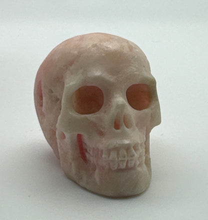 Pink Aragonite Skull – Small Hand Carved