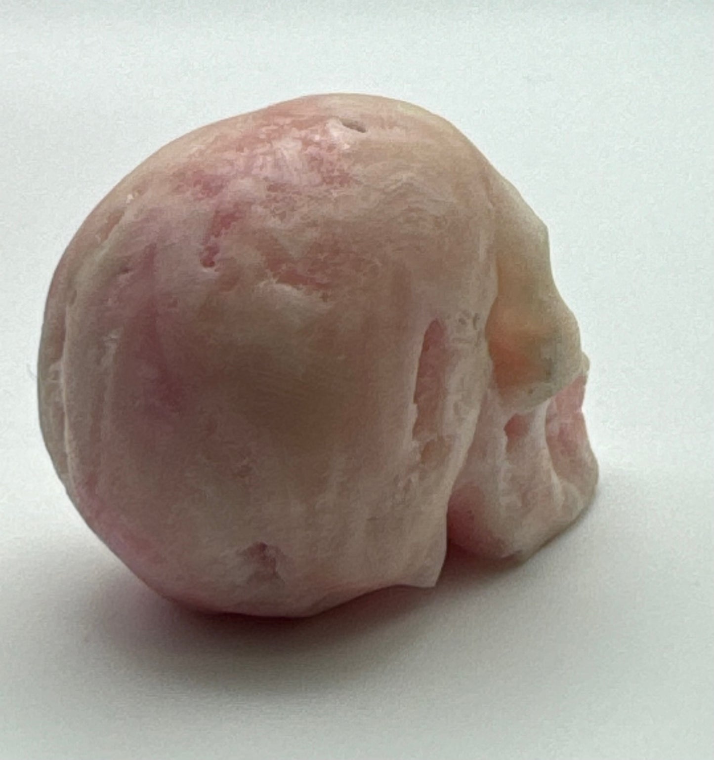 Pink Aragonite Skull – Small Hand Carved